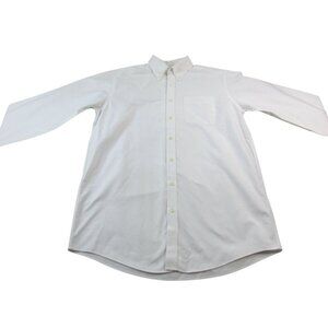L.L. Bean Dress Shirt Mens 16 White Traditional Fit Collared Button Down 209410